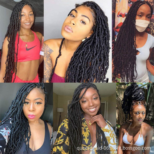 Nu Faux Locs Crochet Braids Hair Extend 14 Inch 100% Fiber Synthetic Hair African Roots Hair Extensions 21 Strands